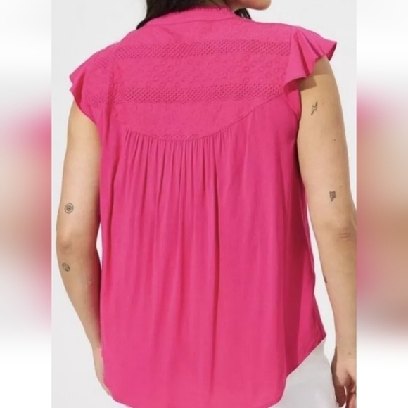 Torrid  Tie-Front Flutter Cap Sleeve Blouse Plus Size 6X - Picture 5 of 6